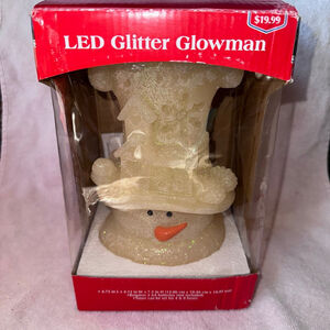 Preowned Rite-Aid Home For The Holidays LED Glitter Snowman Light Up w/Timers